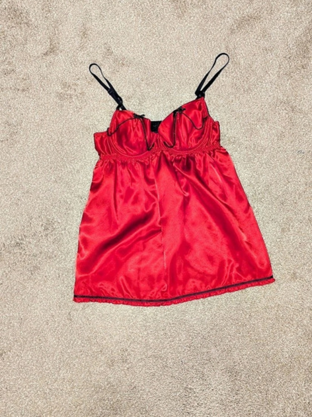 Frederick's of Hollywood Red Satin Chemise Size Large
